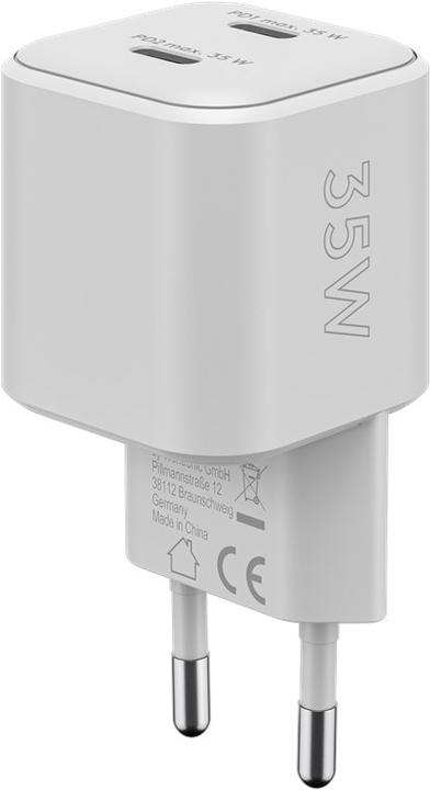 Actual product image Goobay USB-C PD GaN Dual-Schnellladegerät Nano 35 W weiss (35 W, 2 ports)