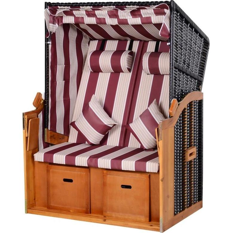 PureHaven, Gartenlounge, Strandkorb 118x79x150 cm für 2 Personen elegantes Design inkl. Rücken- und Sitzkissen vers