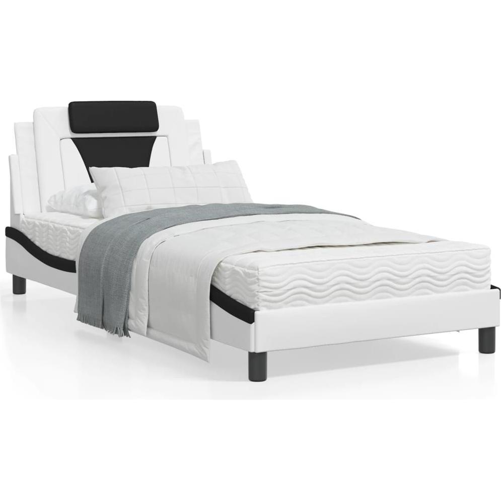 VidaXL, Bett, Bettgestell mit LED Kunstleder (100 x 200 cm)