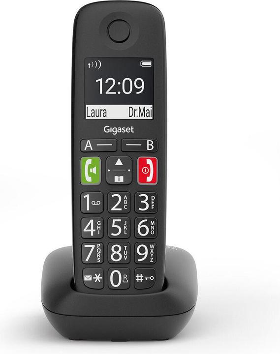 Actual product image Gigaset WIRELESS LANDINE PHONE E290 BLACK (S30852-H2901-D201)