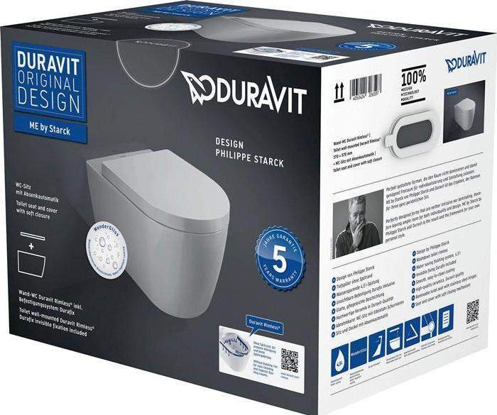 Productafbeelding Duravit Wandcloset ME by Starck RIMLESS wit WG
