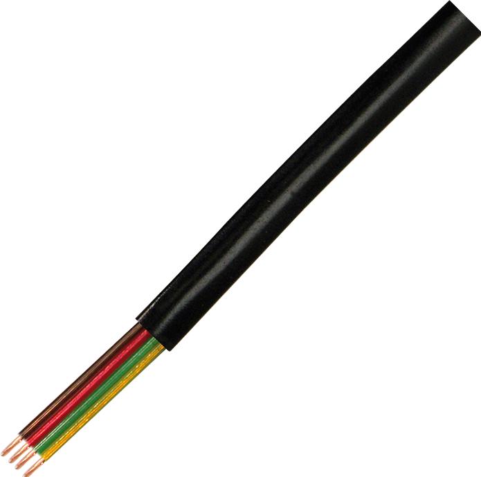 Actual product image LogiLink Telephone cable, 100 m, 4-core, flat, black
