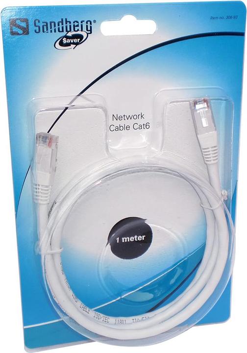 Actual product image Sandberg SAVER patch cable (CAT6, 1 m)