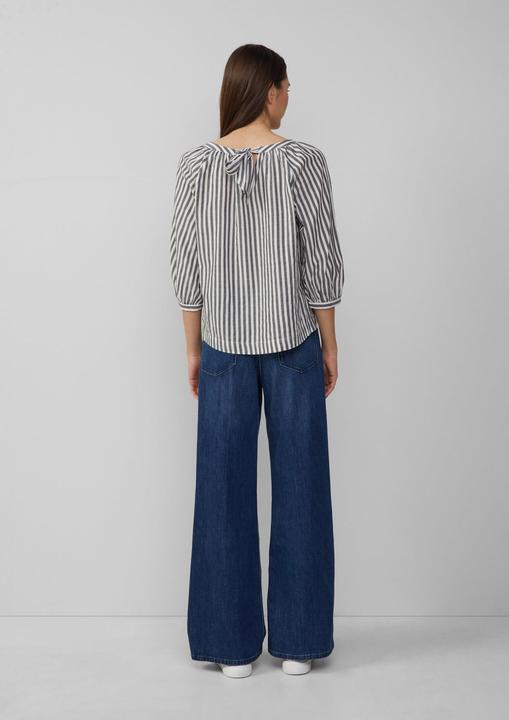 Produktbild S.Oliver Bluse Streifenbluse mit Raffung und Schleife (42)