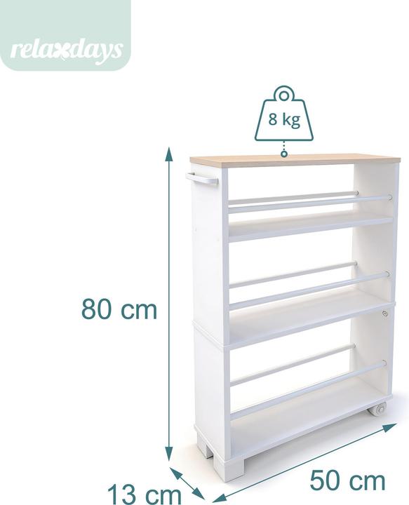 Image du produit Relaxdays chariot d'angle (13 x 50 x 80 cm)