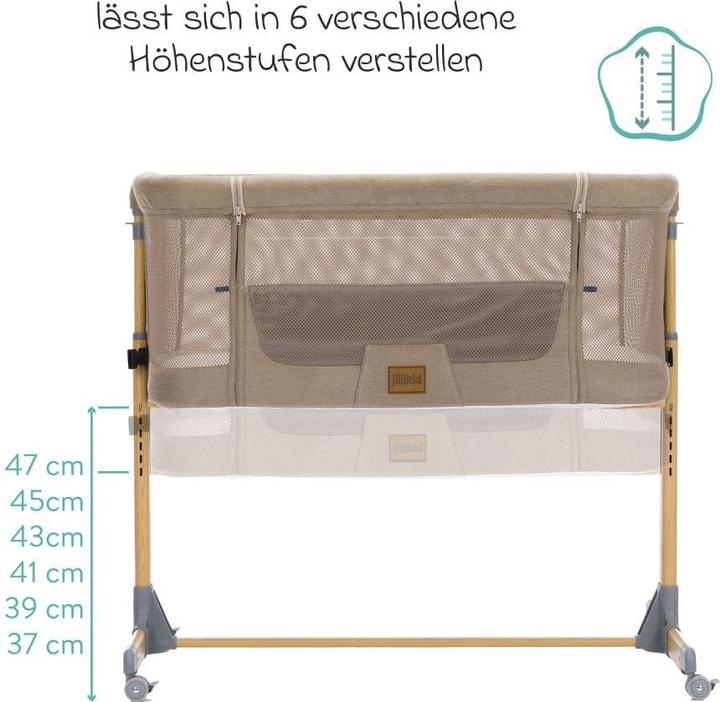 Actual product image Fillikid Beistellbetten Beistellbett Crip 6-fach höhenverstellbar (45 x 80 cm)