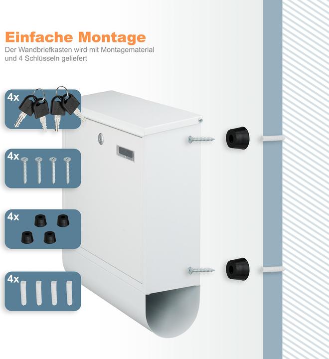 Produktbild Relaxdays Briefkasten mit Zeitungsfach