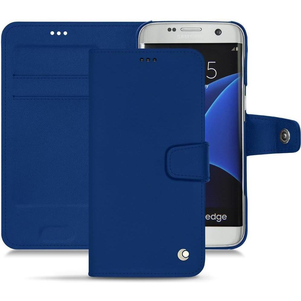 Noreve Lederschutzhülle Wallet (Samsung Galaxy S7 Edge), Smartphone Hülle, Blau