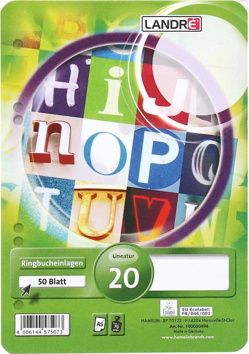 Produktbild Landré A5 Ringbucheinlagen