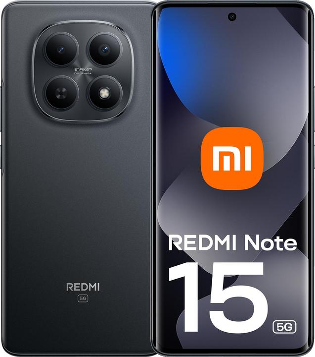 Produktbild Xiaomi Redmi Note 15 5G (256 GB, Black, 6.77", Hybrid Dual SIM, 5G)