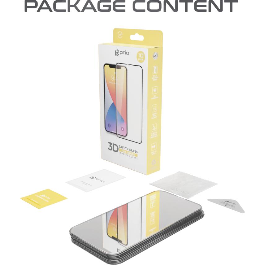 Thumbnail - prio 10x 3D-Displayschutz aus gehärtetem Glas für iPhone 15 Plus (6,7 Zoll) schwarz (10 Stück, Apple iPhone 15 Plus), Sm...