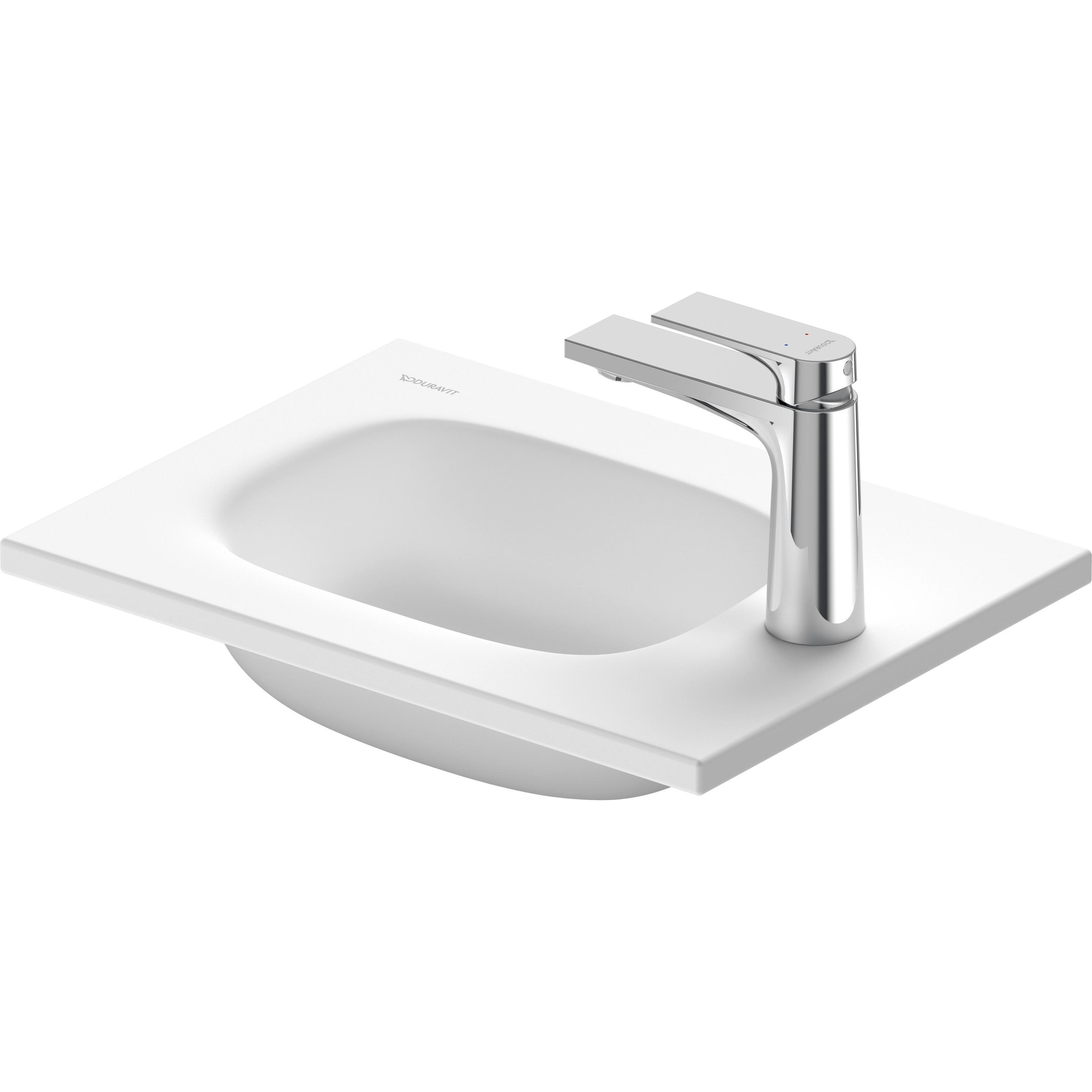 Duravit, Waschbecken, Sivida Möbelhandwaschbecken, 1 Hahnloch rechts, ohne Überlauf, 410x330mm, Weiss Seidenmatt (410 mm...