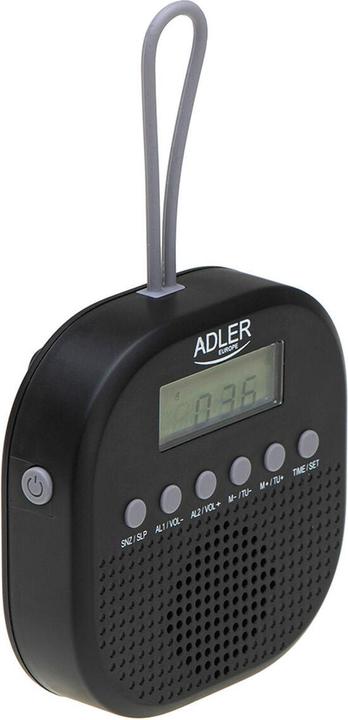 Adler Interactive solution | Waterproof universal radio | AD 1912 | Alarm function | Black (FM)