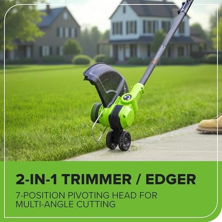 Actual product image Greenworks Brushless Cordless String Trimmer Edger (Plastic knives, Trim line)