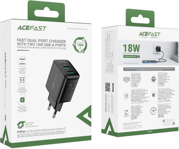 Actual product image Acefast A33 (18 W, 2 ports)