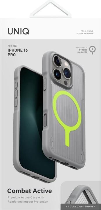 Produktbild Uniq Combat Active Magclick Charging Case for iPhone 16 Pro - Gray (Apple iPhone 16 Pro)