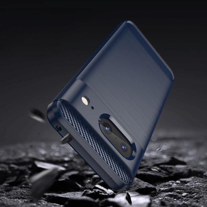 Produktbild Cover-Discount Google Pixel 8 - Metall Carbon Look Hülle blau (Google Pixel 8)