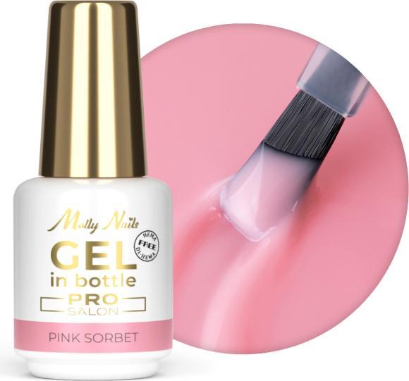 Molly Nails Gel in Bottle Pink Sorbet– Aufbaugel UV/LED (Nail glue, Pink Sorbet)
