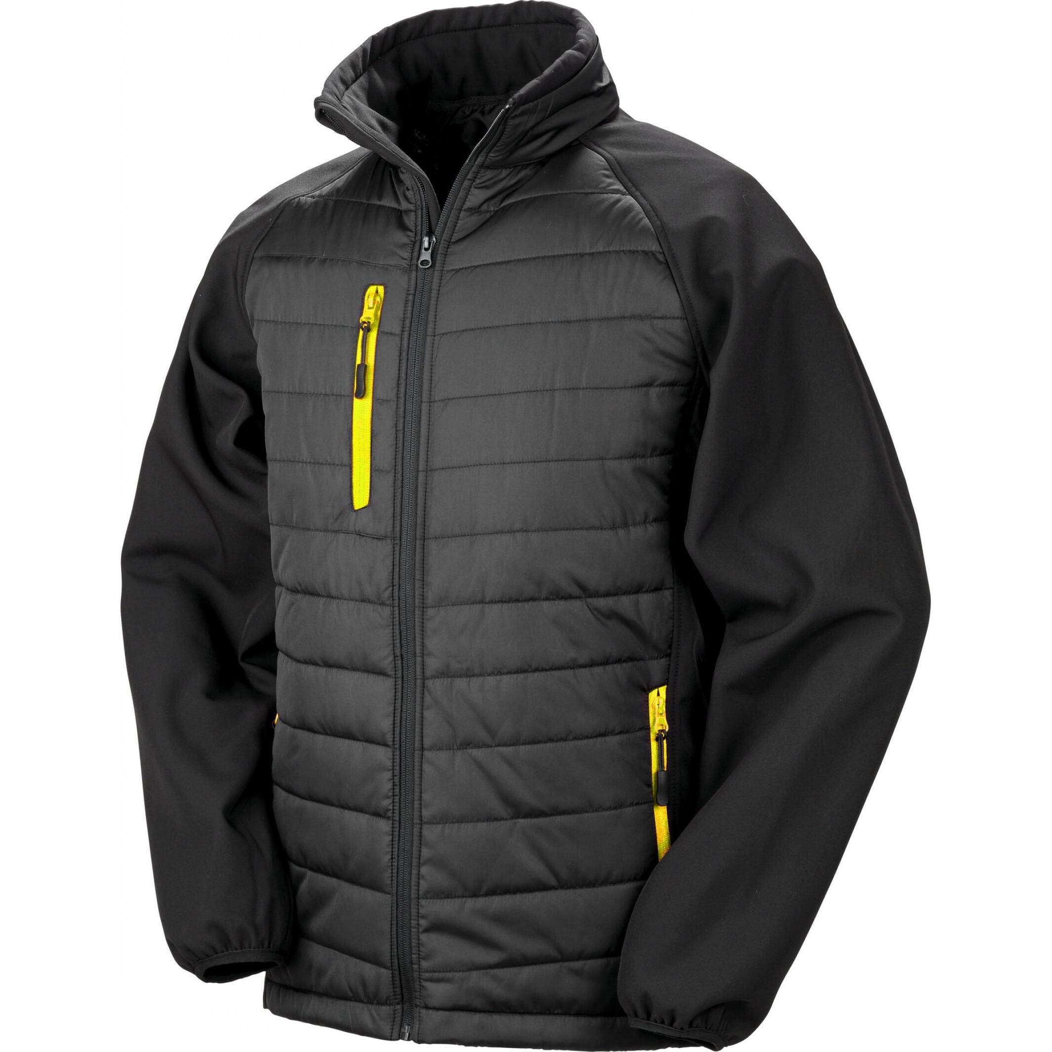 Regatta, Herren, Jacke, Softshell Black Compass Softshell (M), Schwarz, Gelb, M