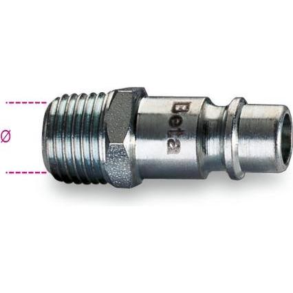 BETA, Utensile ad aria compressa, 019160005 1916G 1/4-Zoll Nippel Europäisches Profil 1/4" Ø GAS BSPT
