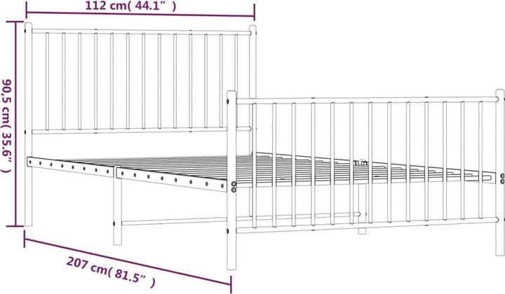 Image du produit vidaXL Bettgestell (107 x 203 cm)