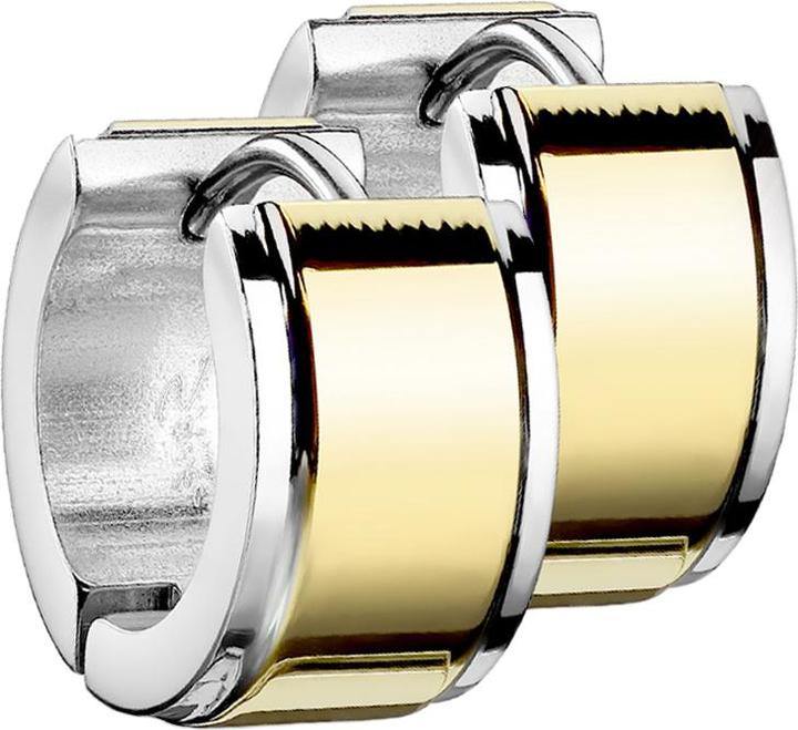 Immagine prodotto Star Piercing Orecchino ad aletta in argento con striscia dorata di spessore (senza ottone, Acciaio chirurgico 316L)