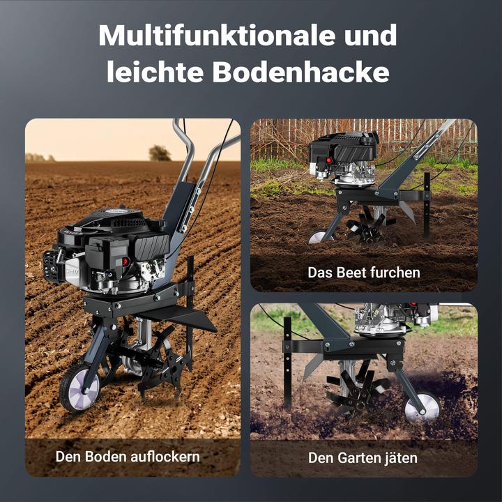 Actual product image Wiltec Petrol tiller 36cm garden hoe with motor 144cc motor hoe Tiller