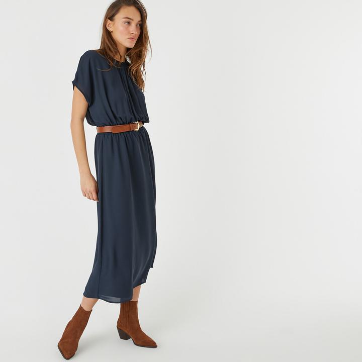 Image du produit La Redoute Collections Maxi-robe évasée avec taille smockée (44)