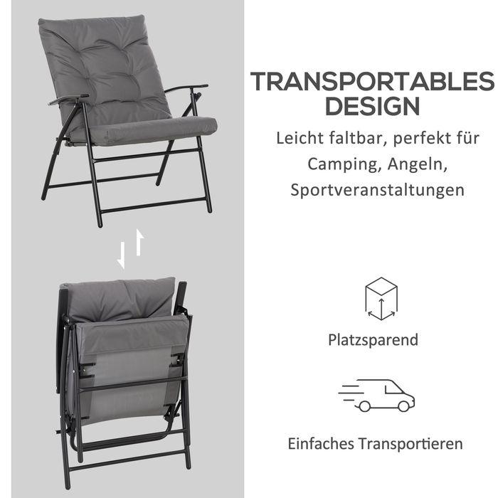 Actual product image Swisshandel24 Campingstuhl faltbarer Gartenstuhl mit Metallrahmen für Pool, Strand Grau