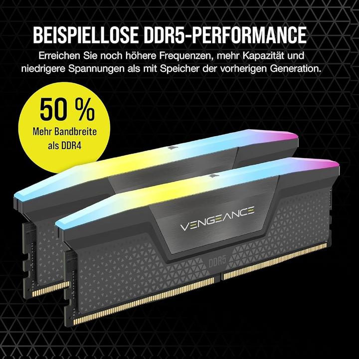 Immagine prodotto Corsair Vengeance RGB (2 x 32GB, 6000 MHz, RAM DDR5, DIMM)