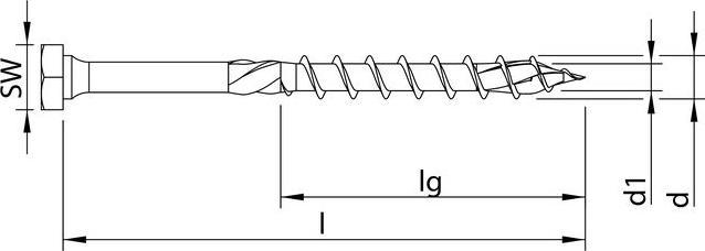 Produktbild Heco TOPIX-plus 10,0 x 140, Sechskantkopf, Sechskant + T-Drive, TG, A3K (50 Schrauben pro Stück)