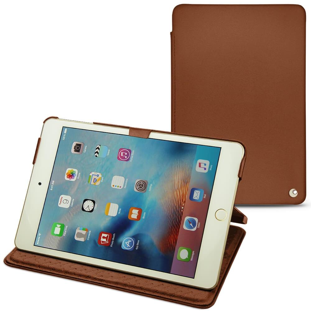 Noreve Lederschutzhülle horizontal (IPad Mini 4), Tablet Hülle, Braun