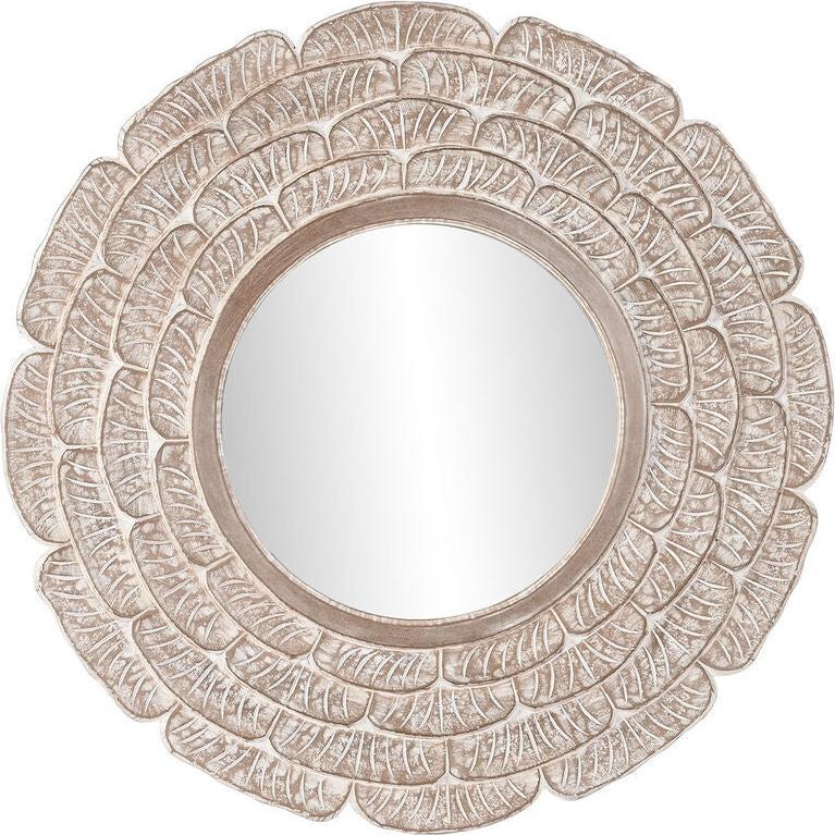 DKD Home Decor, Specchio, Wall mirror White Natural Indian Man Stripped 90 x 1,5 x 90 cm (90 Pieces)