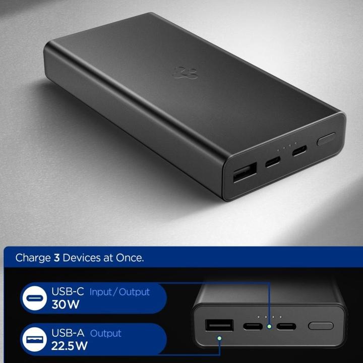 Actual product image Spigen Powerbank Essential EA3020 20000mAh 30W black (20000 mAh, 30 W)