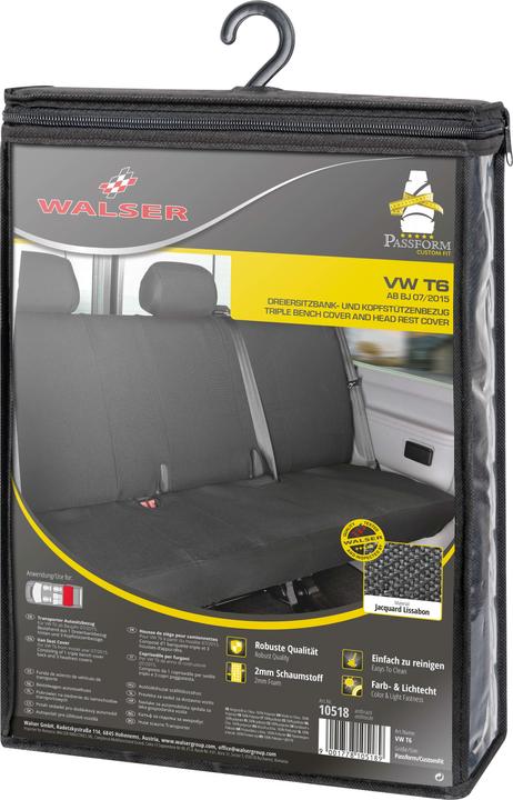 Actual product image Walser Seat covers for VW T6, 3-seater bench, seat protectors car
