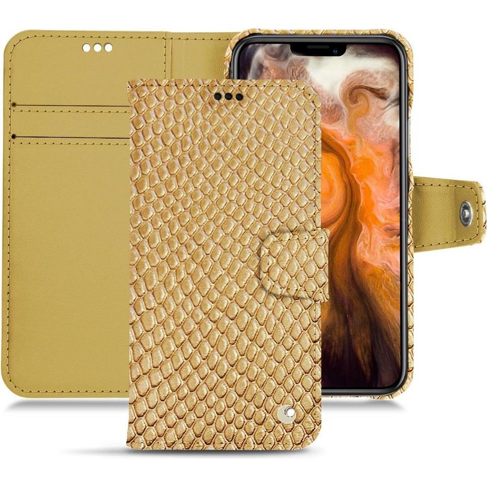 Noreve Lederschutzhülle Wallet (Apple iPhone 11 Pro Max), Smartphone Hülle, Beige