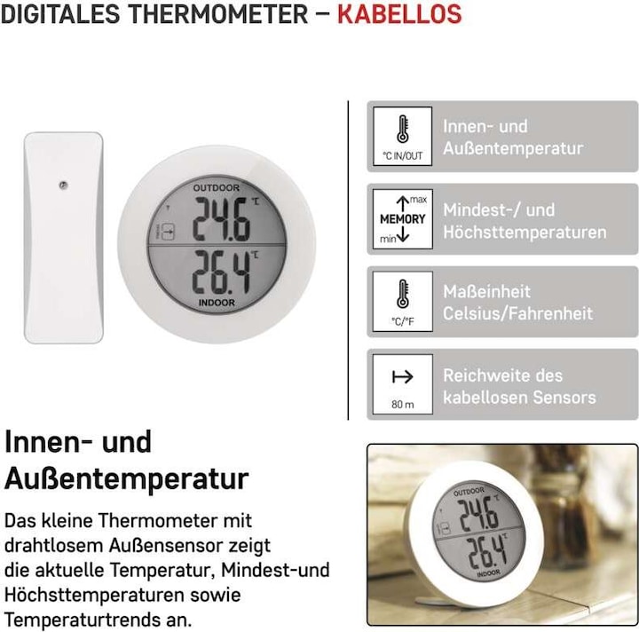 Image du produit Emos Thermomètre numérique sans fil E0129