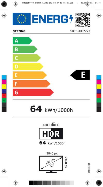 Label énergétique Strong 55 Zoll UHD Smart Google TV (55", LED, 4K)