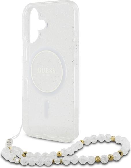 Actual product image Guess GUHMP16MHGCRELST iPhone 16 Plus 6.7" przeźroczysty/transparent hardcase IML Glitter With Pearl (Apple iPhone 16 Plus)