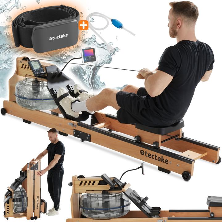 Produktbild tectake Holzrudergerät Titan klappbar, ergonomisch, 150kg belastbar