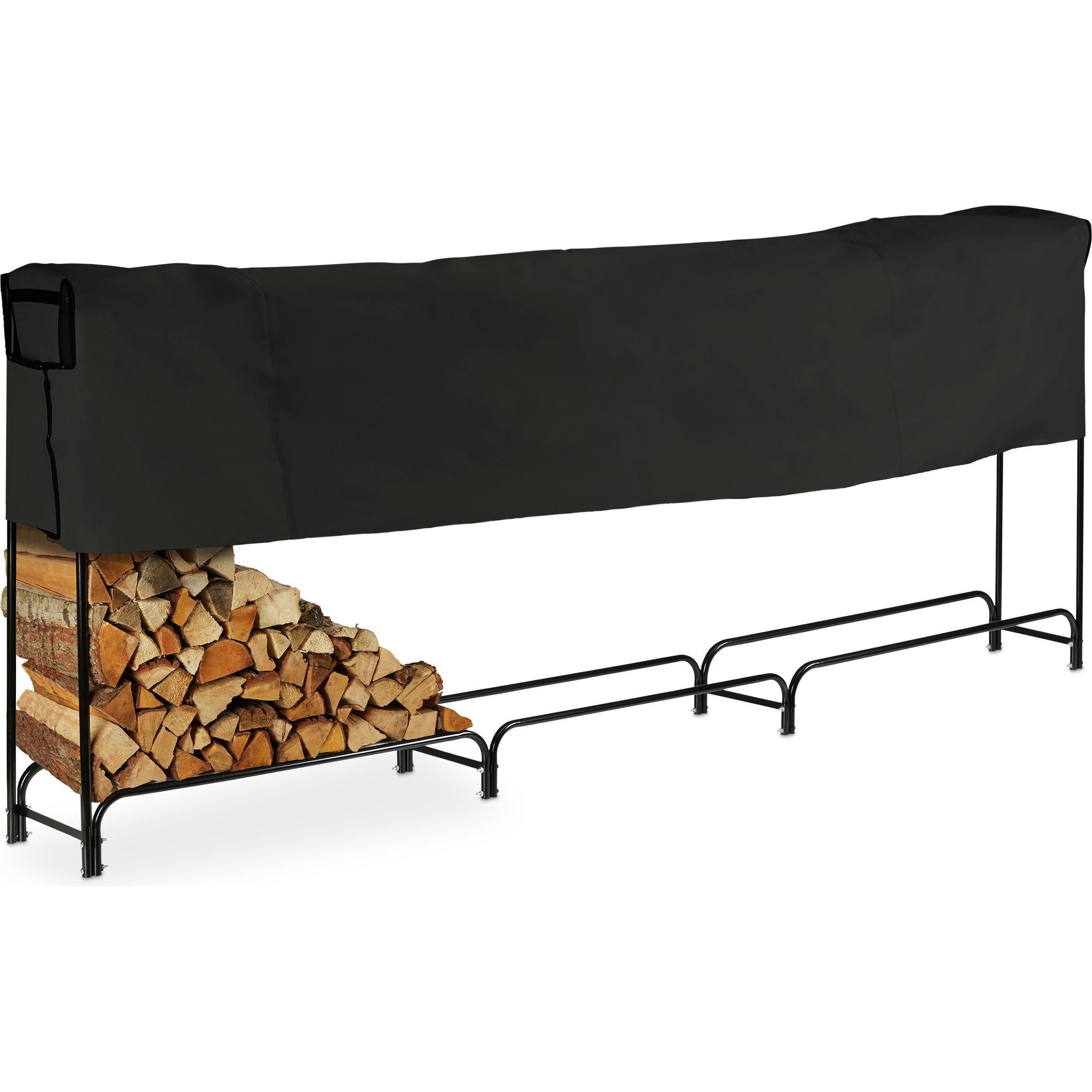 Relaxdays, Zubehör Kerzen + Kamin, Kaminholzregal (370 x 38.5 x 122 cm)