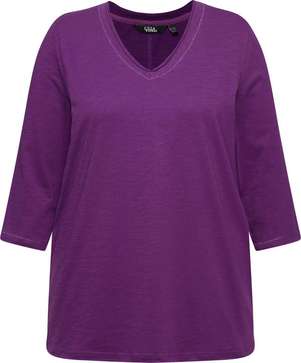 Produktbild Ulla Popken Shirt, Metallic-Nähte, V-Ausschnitt, 3/4-Arm (46, 48)