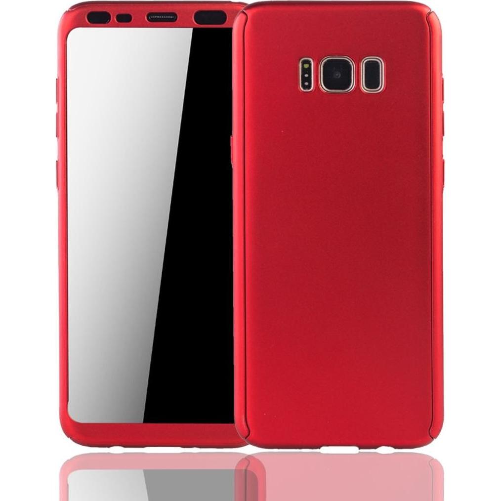 König Design Hülle Handy Schutz für Samsung Galaxy S8 Plus Full Case Cover Displayschutz Rot (Samsung Galaxy S8+), Smart...