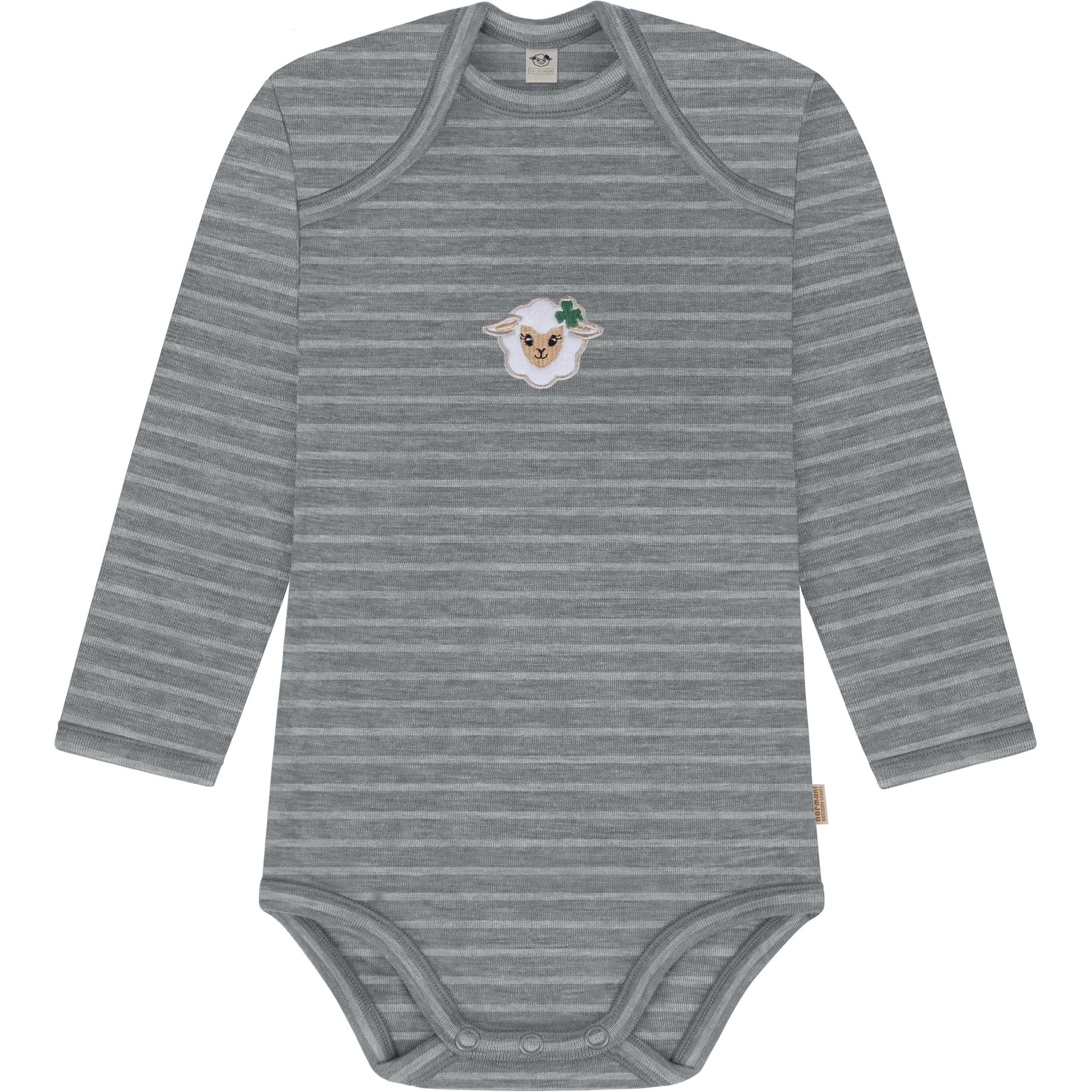 Normani, Herren, Body, Baby Merino Body Langarm „Auckland" - 9367, Grau, (86)