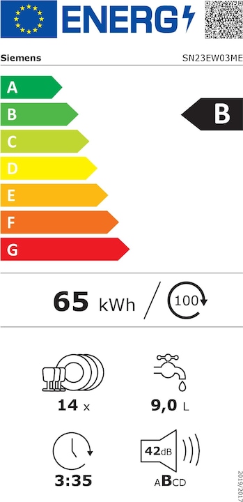 Energy Label Siemens iQ300 SN23EW03ME