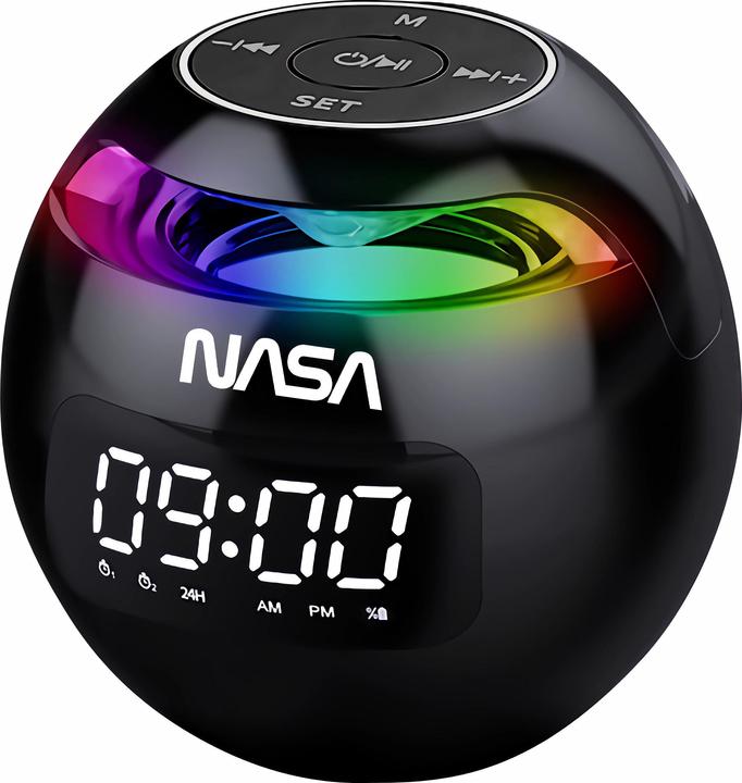 Nasa Wecker und Bluetooth-Lautsprecher mit LED-Licht