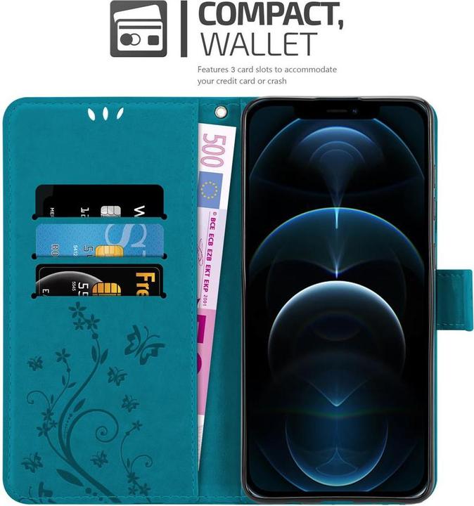 Actual product image Cadorabo Flower Book cover (Apple iPhone 12 Pro Max)