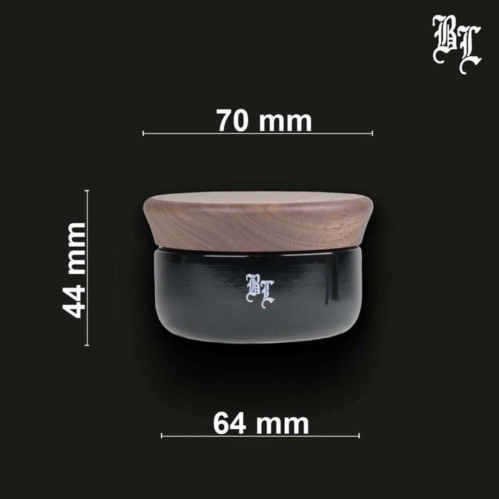 Actual product image Black Leaf Alu Grinder 4 Parts Wood and Violet Glass