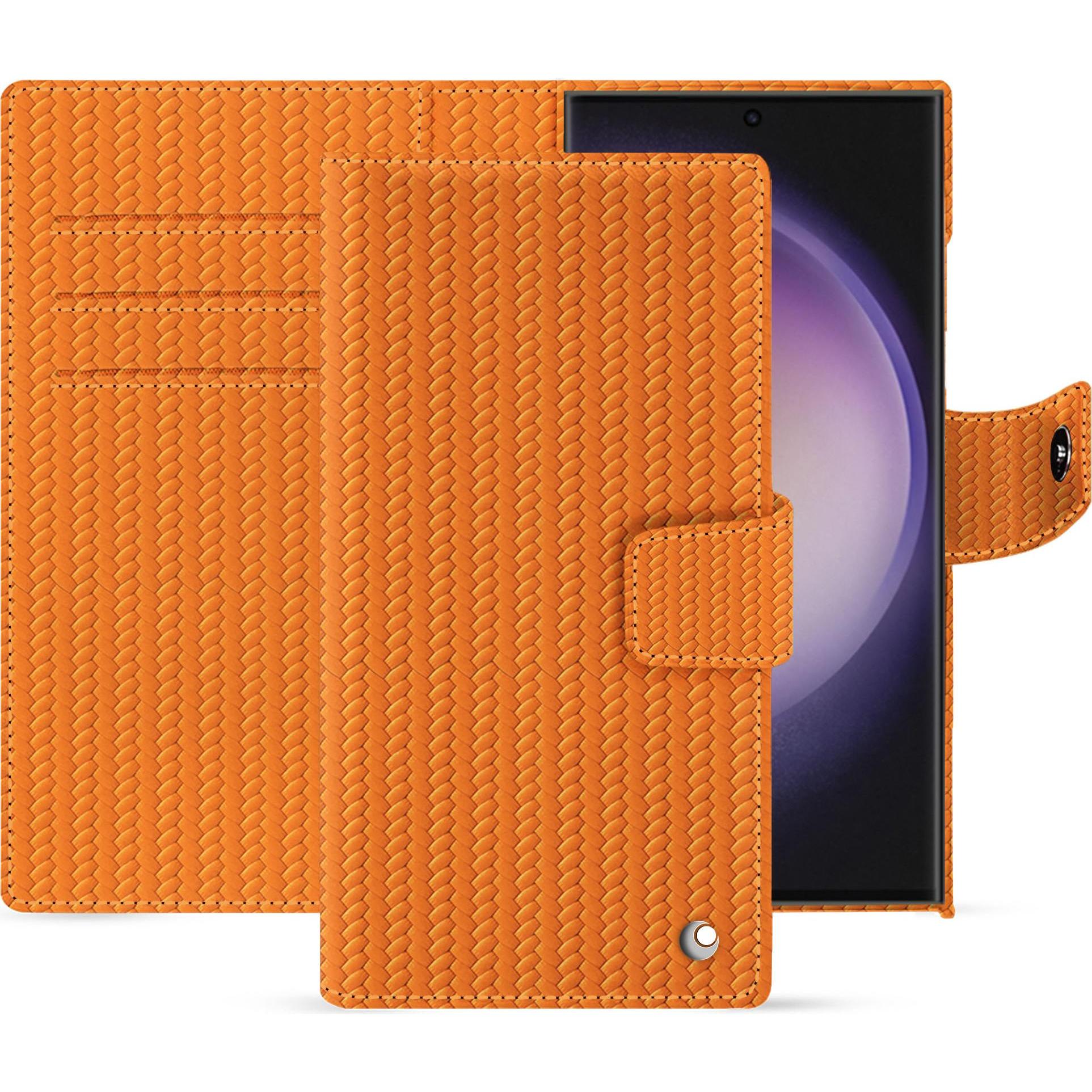 Noreve Lederschutzhülle (Samsung Galaxy S24 Ultra), Smartphone Hülle, Orange