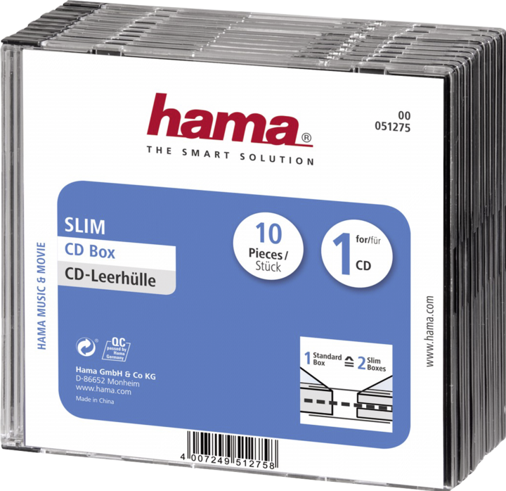 Actual product image Hama 1x10 CD Sleeve Slim-Line